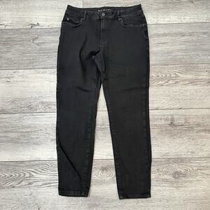 Tahari Jeans Womens SIZE 12/31 Slim Straight Black Denim Midrise EUC